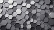 Gradient of grays serving as the backdrop for a minimalistic hexagonal network pattern, creating a sleek and professional atmosphere.