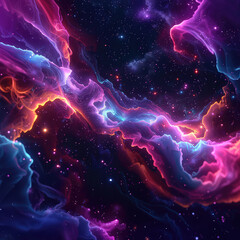 Wall Mural - majestic nebula river in a starry space
