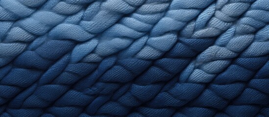 Wall Mural - Close up of a blue blanket with intricate braided design