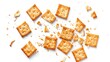 © 2rogan - Pieces of crackers isolated on a white background viewed from the top