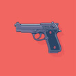Gun in cartoon, doodle style. Image for t-shirt, web, mobile apps and ui. Isolated 2d vector illustration in logo, icon, sketch style, Eps 10. AI Generative
