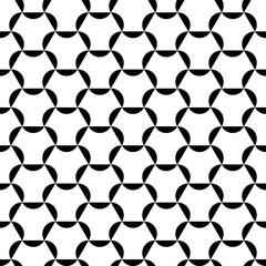 Wall Mural - Seamless pattern. Black and white geometric background. Vector art.