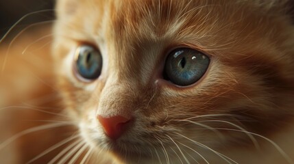 Sticker - Close up image of a pretty little red kitten