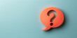3D illustration of question mark inside speech bubble, expressing question