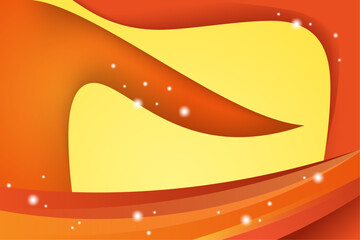 Poster - Light waves yellow orange gradient colors. abstract background design. 2D modern illustration. Vintage style. horizontal layout with light circle shadow element.