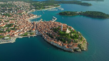 Wall Mural - Aerial View Of The Rovinj Old Town, Adriatic Sea, Istria Peninsula, Croatia