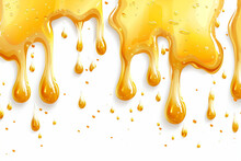 Realistic Honey Drip Seamless Frame Background Vector Icon, White Background, Black Colour Icon
