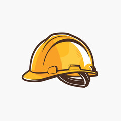 construction helmet in cartoon, doodle style. image for t-shirt, web, mobile apps and ui. isolated 2