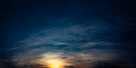 Wall Mural - Sunset sky with cloud in twilight time. Natural background and texture.