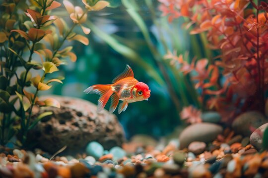 Goldfish enchantment. Enchanted by aquatic wonders