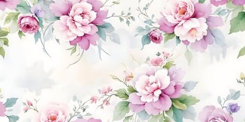  A dreamy garden of whimsical florals, blooming pastel hues, like a draw flowers pattern
