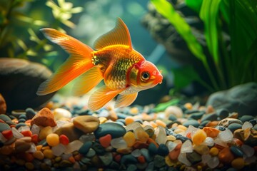 Goldfish magic. Magical moments in aquatic realm