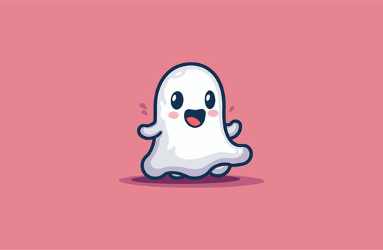 Cute Ghost Mascot logo Design