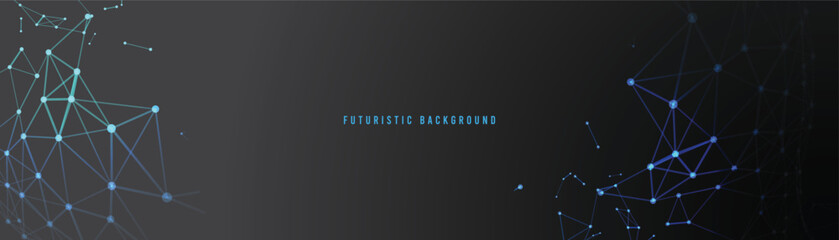 Poster - Background design of abstract digital technology with network connection lines