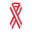 Austria  flag in ribbon design, Austrain flag vector graphic design, red ribbon isolated on white