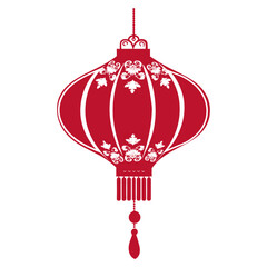 asian chinese traditional lantern red color only