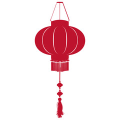 asian chinese traditional lantern red color only