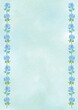 ブルーのバラを左右に配した縦型背景-水色背景