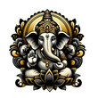 Ganesha Grandeur Luxe Sticker Art
