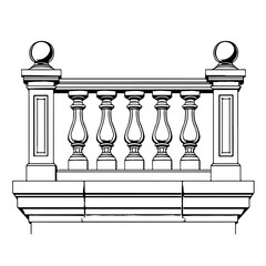 Wall Mural - Balcony Balustrade