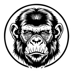 Poster - Chimpanzee face circle