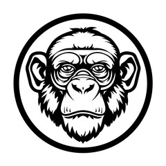 Poster - Chimpanzee head circle