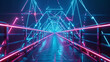 A low poly bridge illuminated by neon lights, representing the connections that span the digital divide