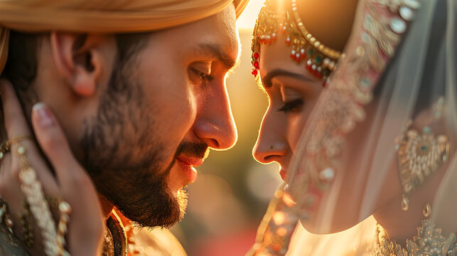 Intimate Indian Wedding Moment in Golden Light