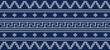 Vector Geometric Knitted Pattern Blue And White, Festive Sweater Design. Seamless Knitted Pattern