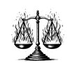 scale of justice hand drawn vector icon