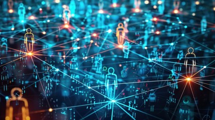 Poster - A digital backdrop with glowing fractal spots suggests a technological or scientific concept