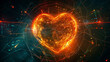 Radiant pulse of a digital heartbeat, symbolizing the life force of global communications in a networked society.