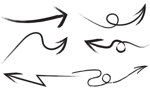 grunge arrow vector. grunge arrow brush. grunge arrow paint. Isolated on white background. Vector illustration. 