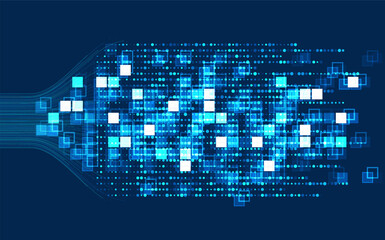Poster - Big data visualization. Social network, financial analysis of complex databases. Data mining. Vector technology background. Information analytics concept.