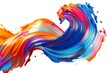 © Kashif - 3d rendering, abstract twisted brush stroke, paint splash, splatter, colorful curl, artistic spiral, isolated on white. 3d rendering, abstract twisted brush stroke, paint splas