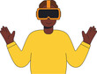 Man in VR glasses. Flat illustration of a man in VR glasses, modern gadget.