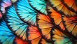 Closeup of a butterflys wing, the scales and colors magnified to show the detailed artistry of nature, artistic and mesmerizing
