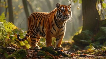Wall Mural - Sunlit Forest Tiger