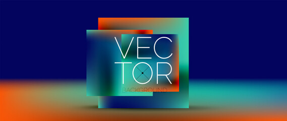 Aufkleber - A logo for Vector brand is showcased on an electric blue background with magenta accents. The graphics display a modern design, featuring a combination of circles and rectangles in the font