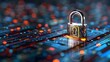 Digital Lockdown: Safeguarding Data in the Cyber Realm. Concept Cybersecurity Threats, Data Protection, Online Privacy, Secure Communication, Encryption Technology