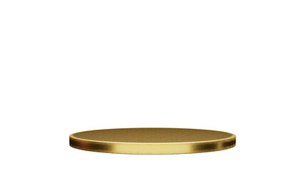 a gold plate with a white background