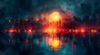 Nocturnal Symphony: Panoramic Watercolor Cityscape with Mood-Responsive Lighting