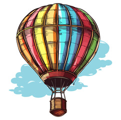 Hot air balloon vintage style illustration