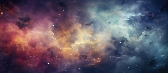 Wall Mural - close up of bright galaxy with colorful stars and clouds