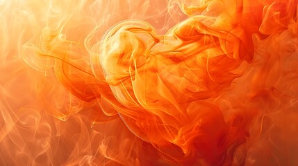 Poster - orange smoke background with a heart shape