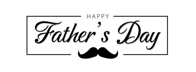 Wall Mural - Fathers Day hand drawn lettering design. Happy father's day holiday typography banner. Vector illustration