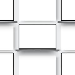 Poster - laptops with blank web screens mockups. template for showcasing web-sites screenshots. vector illust