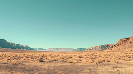 panoramic view of the rocky desert the background is the sky.