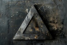 Contemporary Metallurgy: Atmospheric Etchings Of Organic Landscapes. A Triangle With A Rusty Area On Top, Showcasing Artis