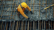 © 沈军 贡 - Construction worker working in a roof